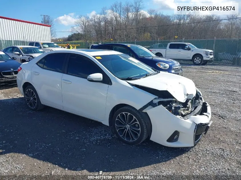 2016 Toyota Corolla S Plus VIN: 5YFBURHEXGP416574 Lot: 40778709