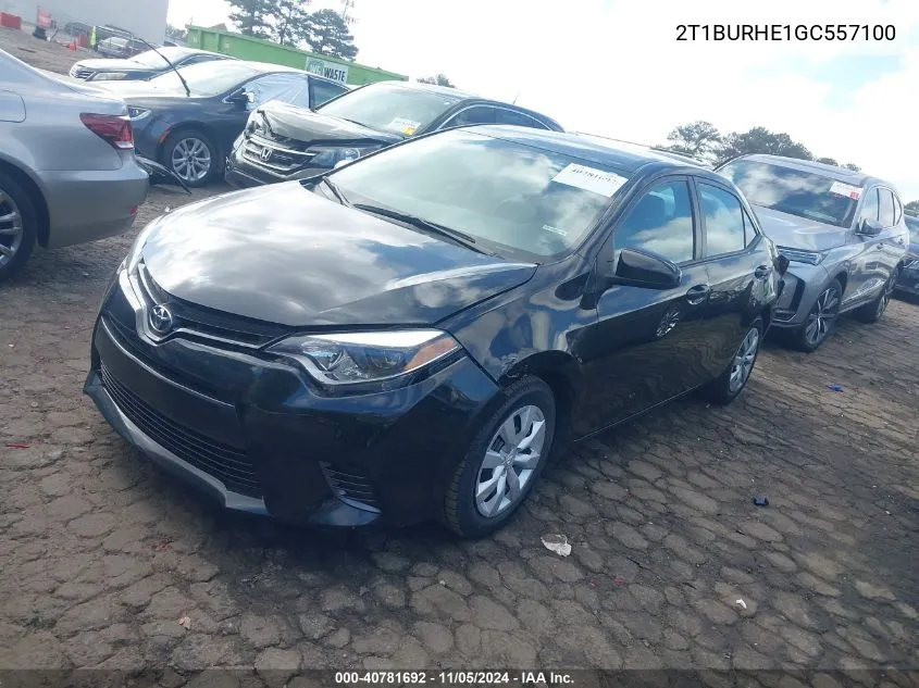 2016 Toyota Corolla Le VIN: 2T1BURHE1GC557100 Lot: 40781692