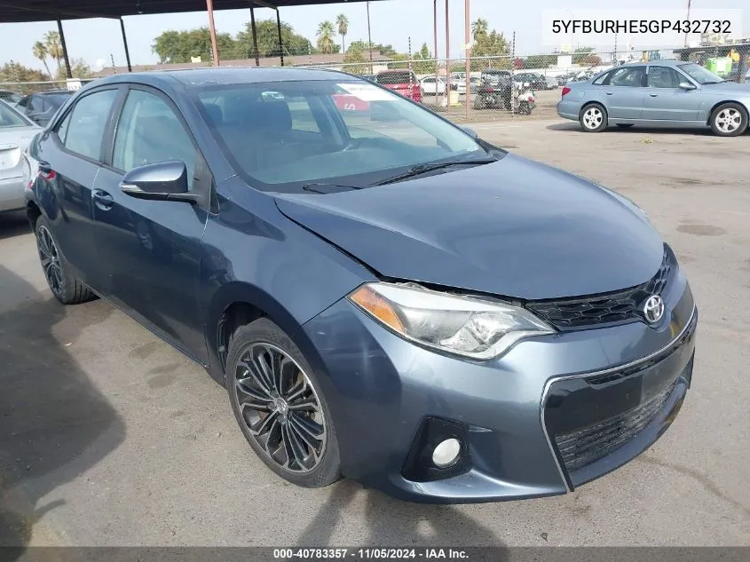 5YFBURHE5GP432732 2016 Toyota Corolla S Plus