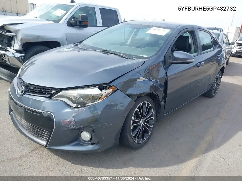 5YFBURHE5GP432732 2016 Toyota Corolla S Plus