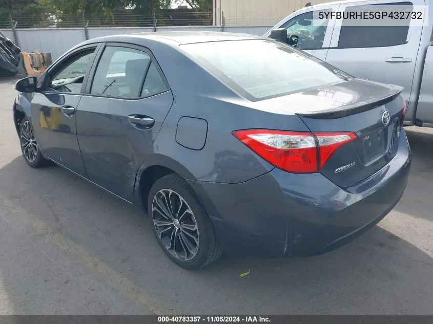 5YFBURHE5GP432732 2016 Toyota Corolla S Plus