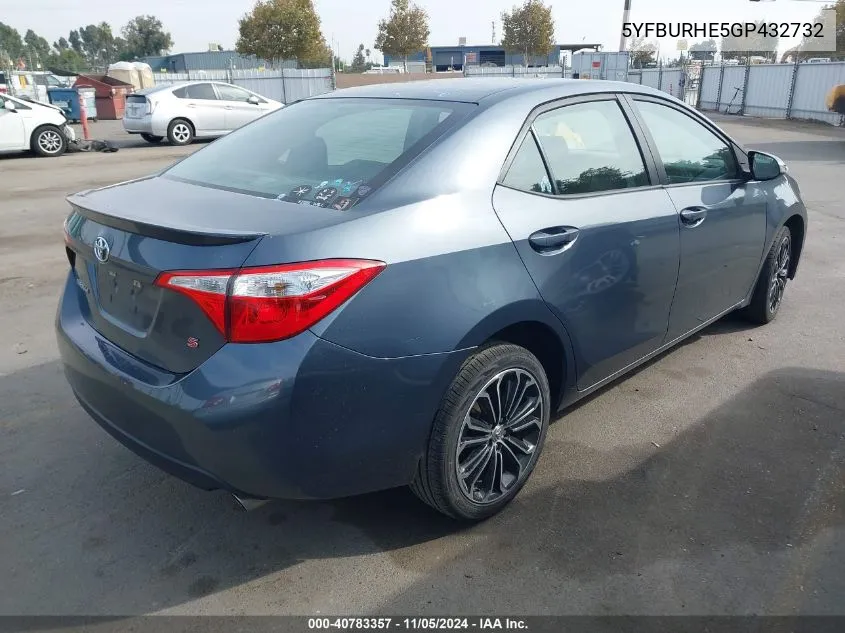 5YFBURHE5GP432732 2016 Toyota Corolla S Plus