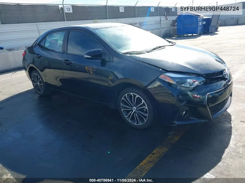 2016 Toyota Corolla S Plus VIN: 5YFBURHE9GP448724 Lot: 40786941