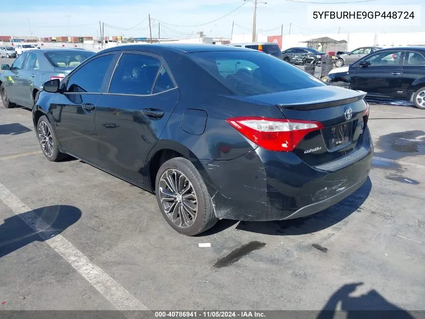 2016 Toyota Corolla S Plus VIN: 5YFBURHE9GP448724 Lot: 40786941