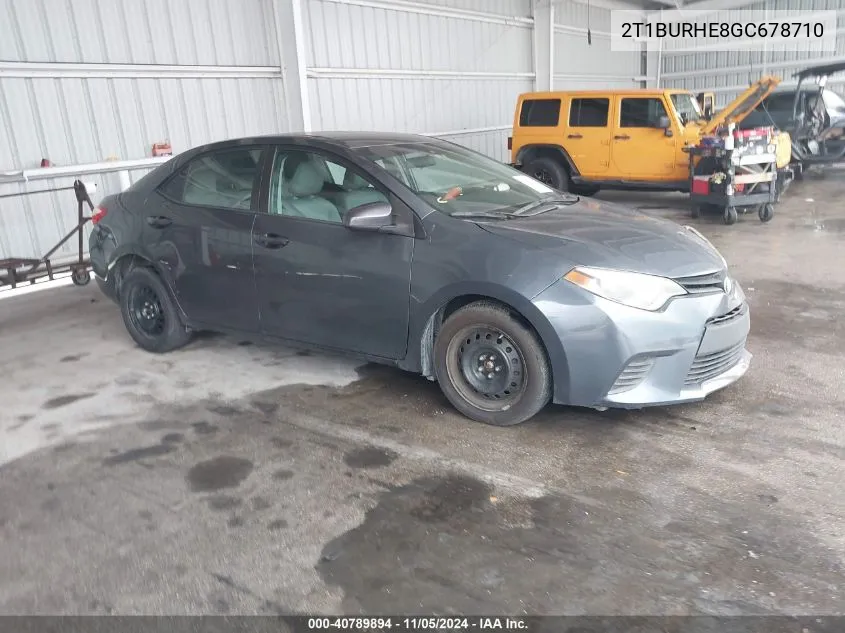 2016 Toyota Corolla Le VIN: 2T1BURHE8GC678710 Lot: 40789894