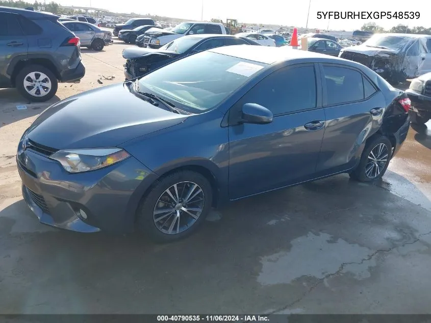 2016 Toyota Corolla Le Plus VIN: 5YFBURHEXGP548539 Lot: 40790535