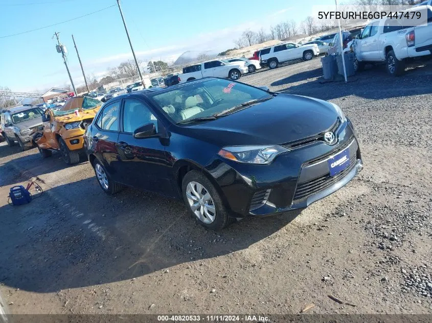 2016 Toyota Corolla Le VIN: 5YFBURHE6GP447479 Lot: 40820533