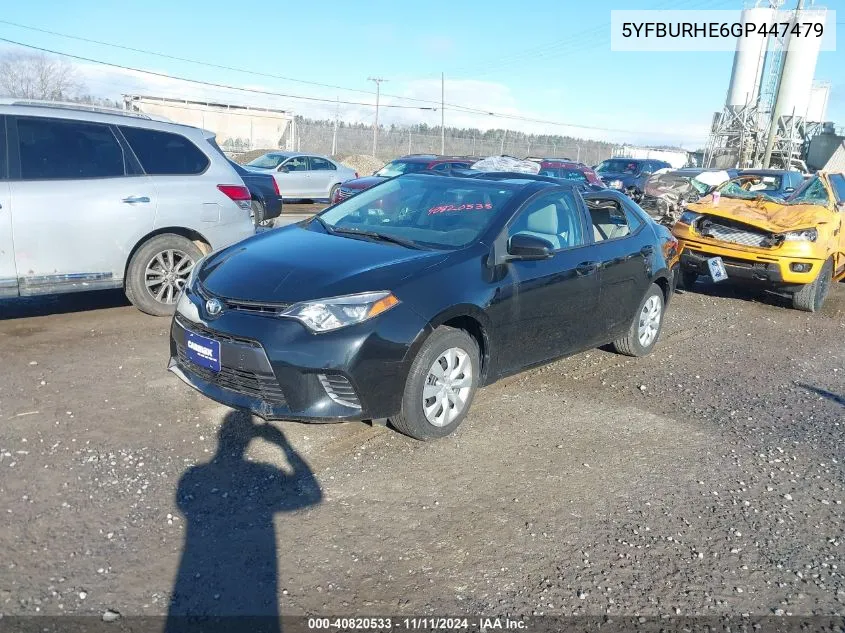 2016 Toyota Corolla Le VIN: 5YFBURHE6GP447479 Lot: 40820533