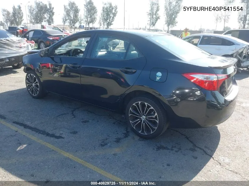 2016 Toyota Corolla S Plus VIN: 5YFBURHE4GP541554 Lot: 40829725