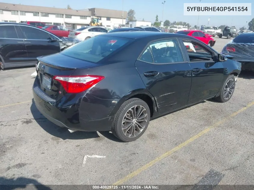 2016 Toyota Corolla S Plus VIN: 5YFBURHE4GP541554 Lot: 40829725