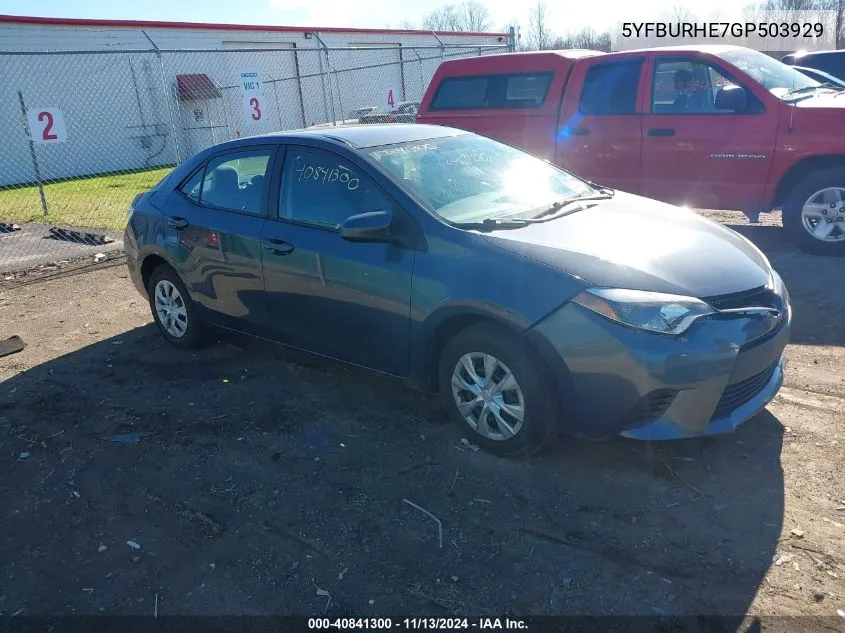 2016 Toyota Corolla L VIN: 5YFBURHE7GP503929 Lot: 40841300