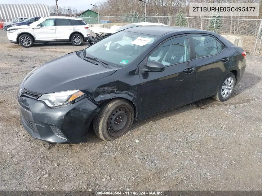 2016 Toyota Corolla Le VIN: 2T1BURHE0GC495477 Lot: 40848584