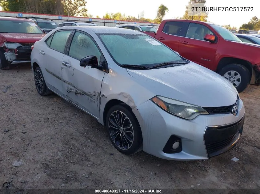 2016 Toyota Corolla S Plus VIN: 2T1BURHE7GC517572 Lot: 40849327