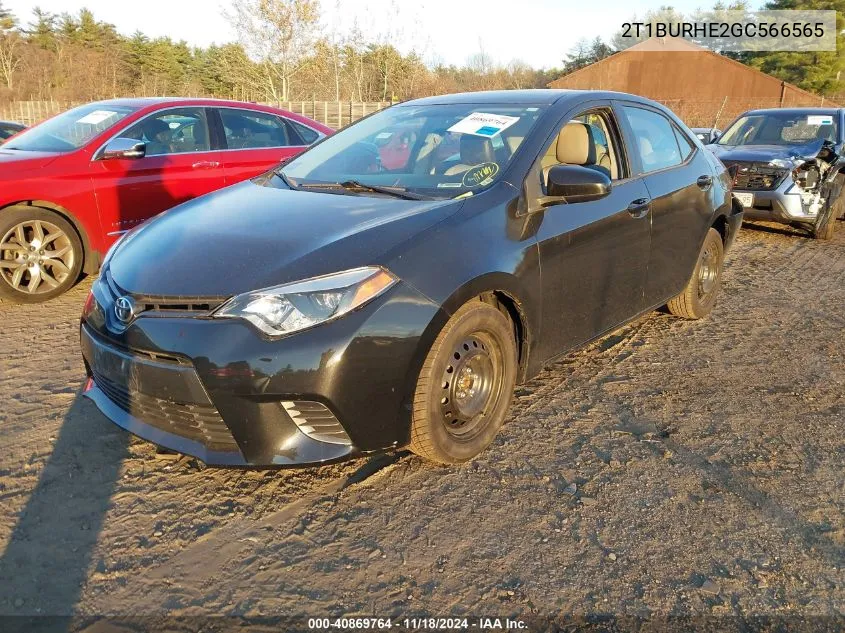 2016 Toyota Corolla Le VIN: 2T1BURHE2GC566565 Lot: 40869764