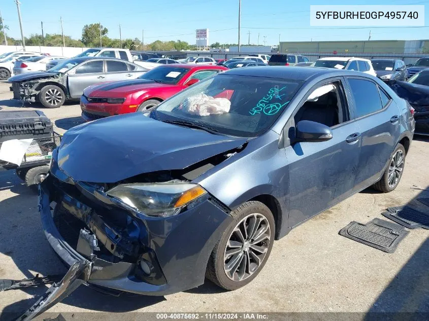 2016 Toyota Corolla S Premium VIN: 5YFBURHE0GP495740 Lot: 40875692