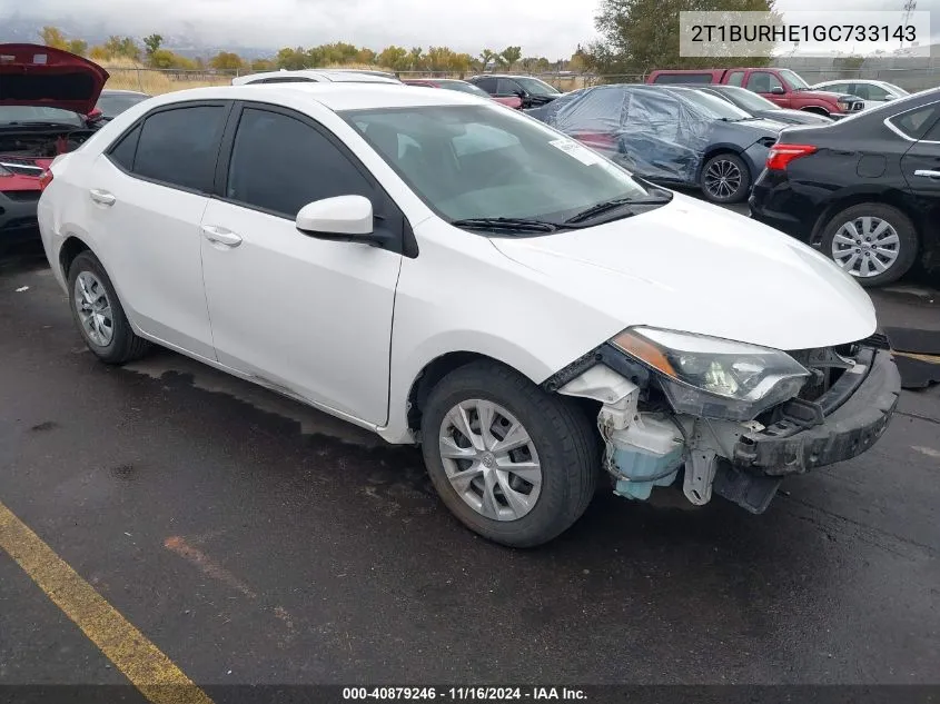 2016 Toyota Corolla L VIN: 2T1BURHE1GC733143 Lot: 40879246