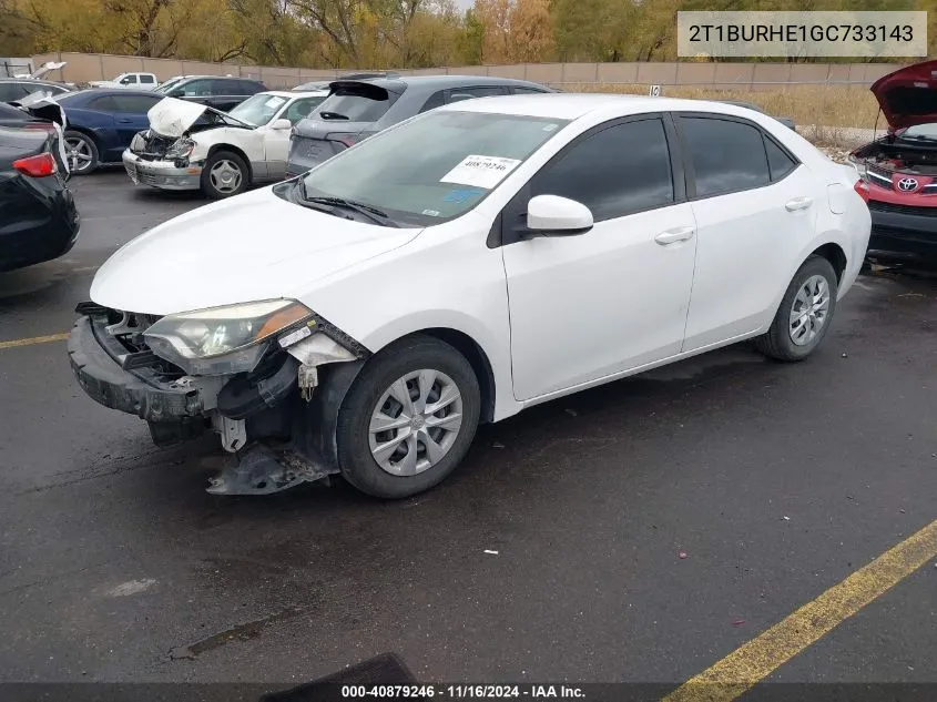 2016 Toyota Corolla L VIN: 2T1BURHE1GC733143 Lot: 40879246