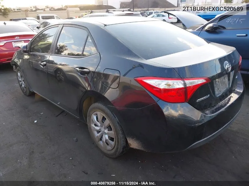 2016 Toyota Corolla Le VIN: 2T1BURHEXGC520689 Lot: 40879258