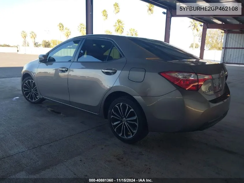 2016 Toyota Corolla L/Le/Le Pls/Prm/S/S Pls VIN: 5YFBURHE2GP462108 Lot: 40881360