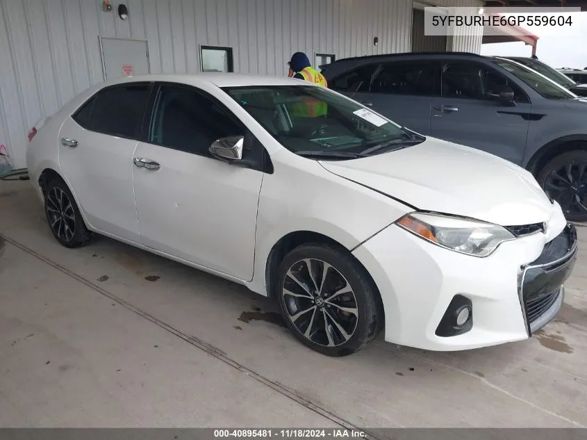 2016 Toyota Corolla S Plus VIN: 5YFBURHE6GP559604 Lot: 40895481