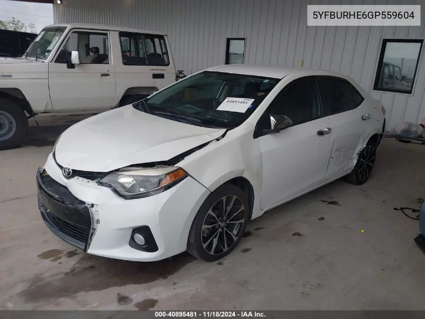 2016 Toyota Corolla S Plus VIN: 5YFBURHE6GP559604 Lot: 40895481