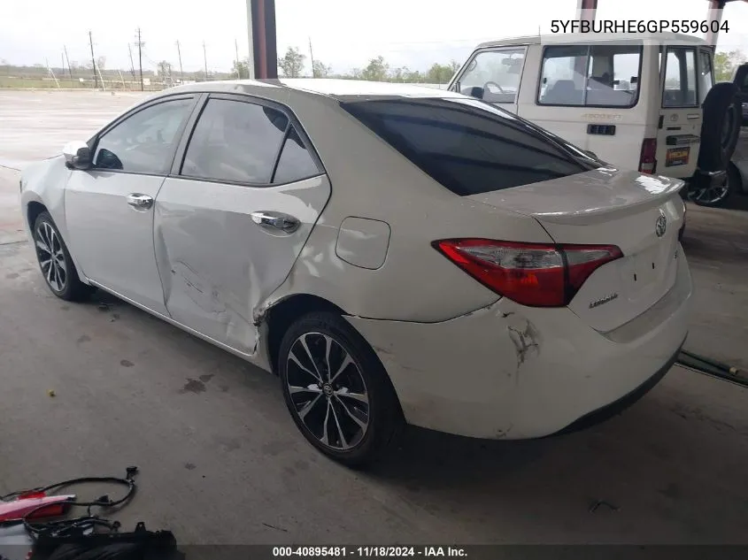 2016 Toyota Corolla S Plus VIN: 5YFBURHE6GP559604 Lot: 40895481