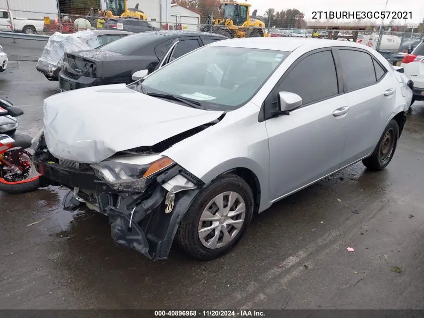 2016 Toyota Corolla L VIN: 2T1BURHE3GC572021 Lot: 40896968