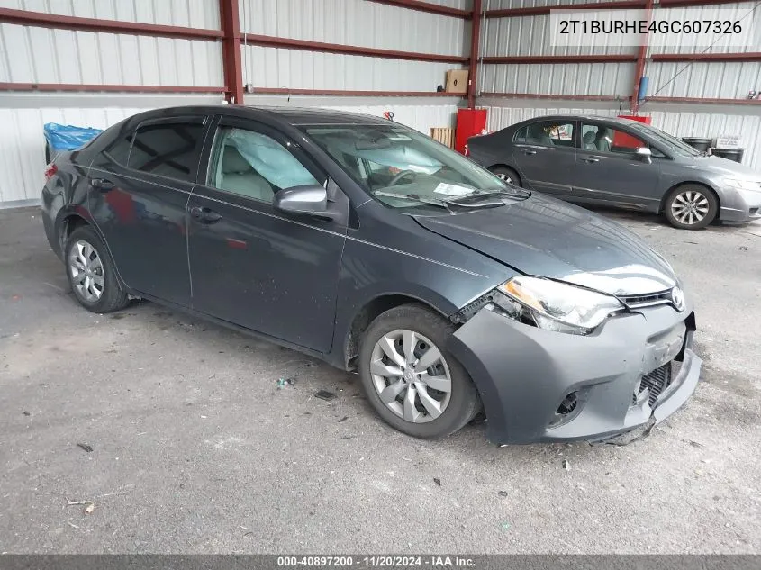 2016 Toyota Corolla Le VIN: 2T1BURHE4GC607326 Lot: 40897200