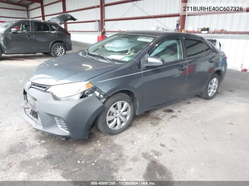 2016 Toyota Corolla Le VIN: 2T1BURHE4GC607326 Lot: 40897200