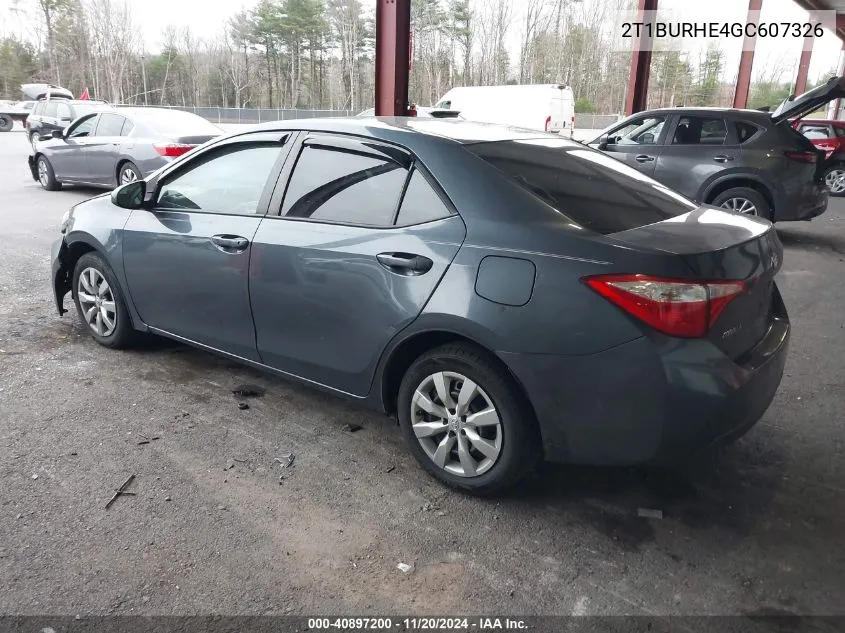 2016 Toyota Corolla Le VIN: 2T1BURHE4GC607326 Lot: 40897200