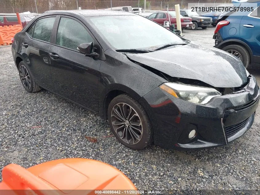 2016 Toyota Corolla S Plus VIN: 2T1BURHE7GC578985 Lot: 40898442