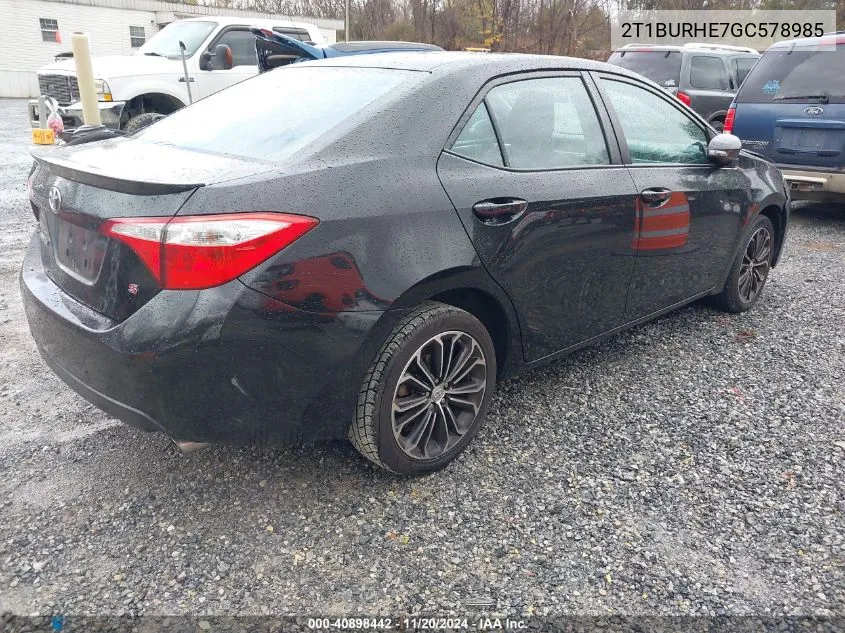 2016 Toyota Corolla S Plus VIN: 2T1BURHE7GC578985 Lot: 40898442