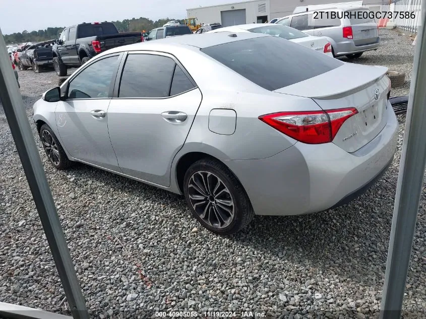 2016 Toyota Corolla S Premium VIN: 2T1BURHE0GC737586 Lot: 40905055