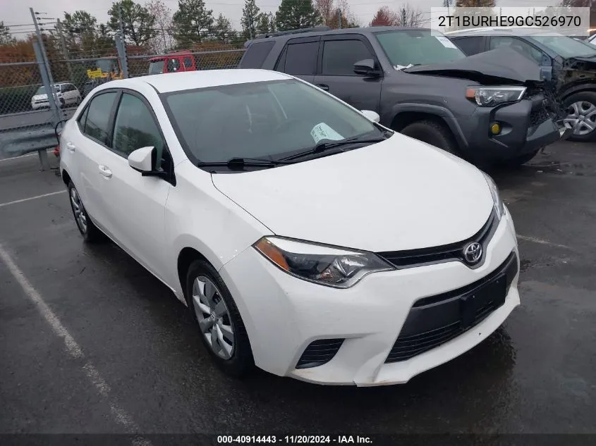 2016 Toyota Corolla Le VIN: 2T1BURHE9GC526970 Lot: 40914443