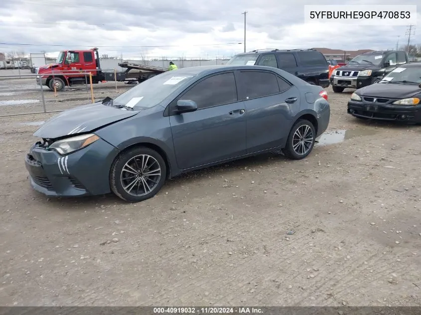 2016 Toyota Corolla Le VIN: 5YFBURHE9GP470853 Lot: 40919032