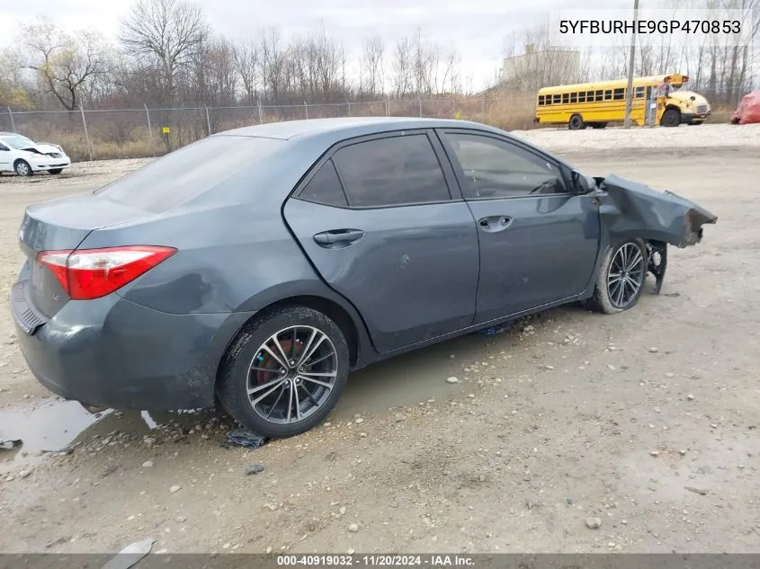 2016 Toyota Corolla Le VIN: 5YFBURHE9GP470853 Lot: 40919032