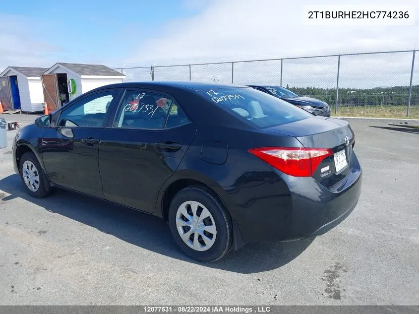 2017 Toyota Corolla Ce VIN: 2T1BURHE2HC774236 Lot: 12077531