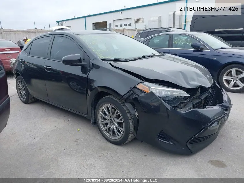 2017 Toyota Corolla Le VIN: 2T1BURHE3HC771426 Lot: 12078994