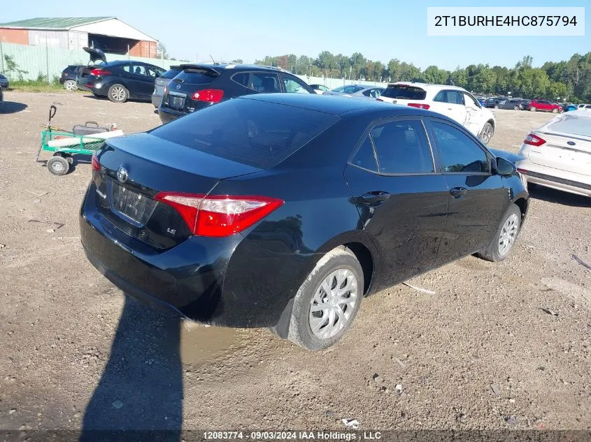 2T1BURHE4HC875794 2017 Toyota Corolla Le