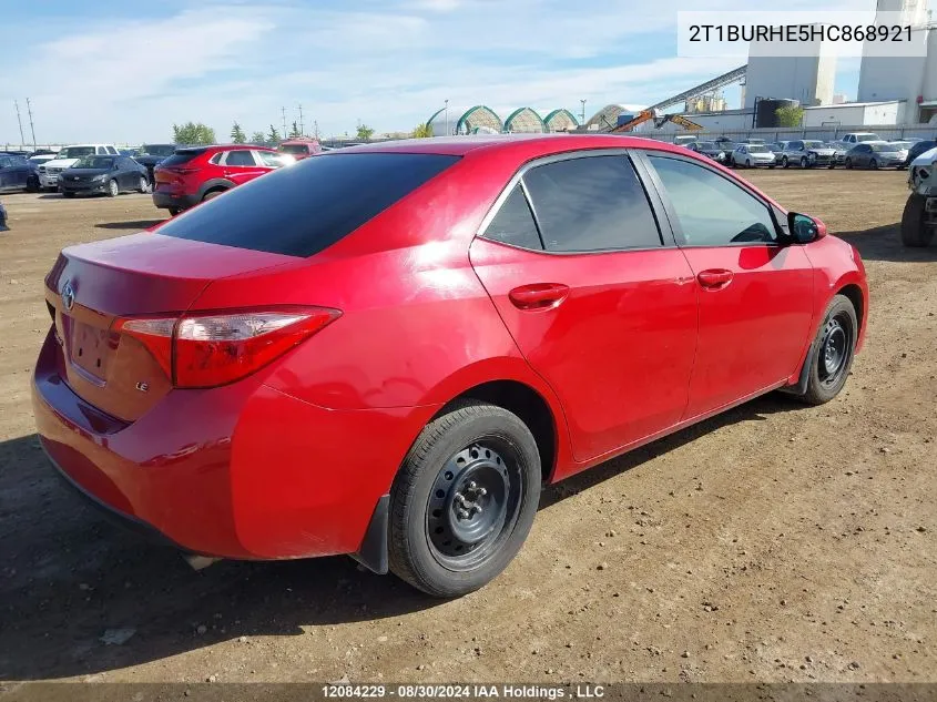 2017 Toyota Corolla L/Le/Xle/Se/Xse VIN: 2T1BURHE5HC868921 Lot: 12084229