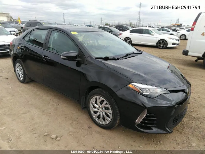 2017 Toyota Corolla L/Le/Xle/Se/Xse VIN: 2T1BURHE6HC941794 Lot: 12084690