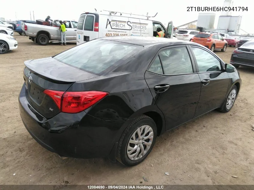 2017 Toyota Corolla L/Le/Xle/Se/Xse VIN: 2T1BURHE6HC941794 Lot: 12084690