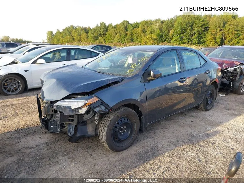 2017 Toyota Corolla Le VIN: 2T1BURHE2HC809566 Lot: 12088202