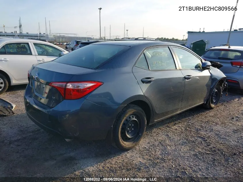 2T1BURHE2HC809566 2017 Toyota Corolla Le