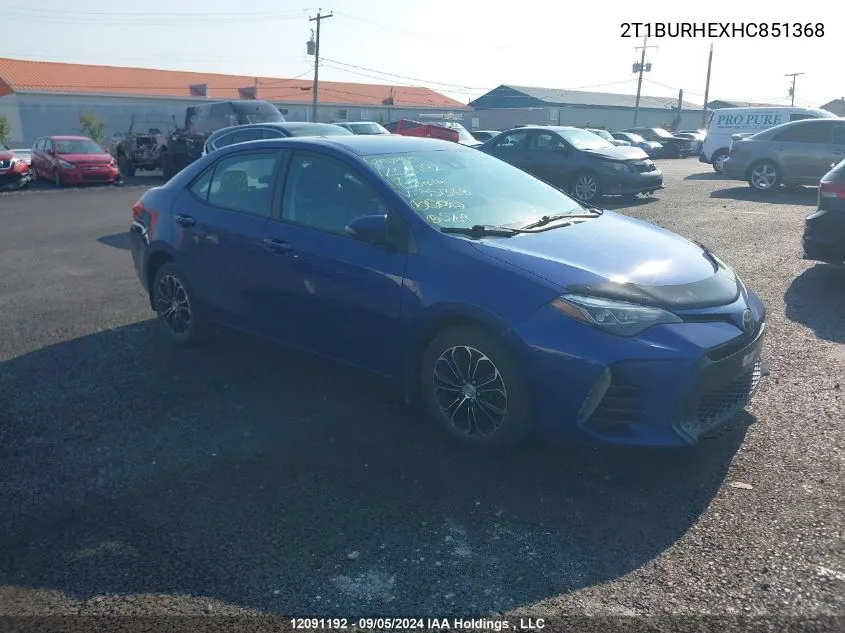 2T1BURHEXHC851368 2017 Toyota Corolla L/Le/Xle/Se/Xse