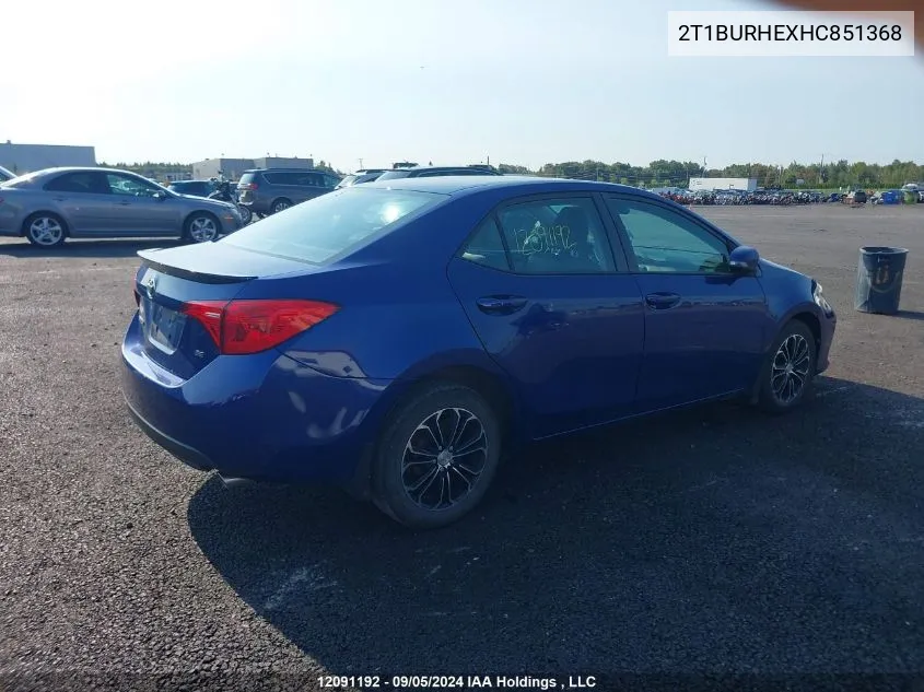 2T1BURHEXHC851368 2017 Toyota Corolla L/Le/Xle/Se/Xse