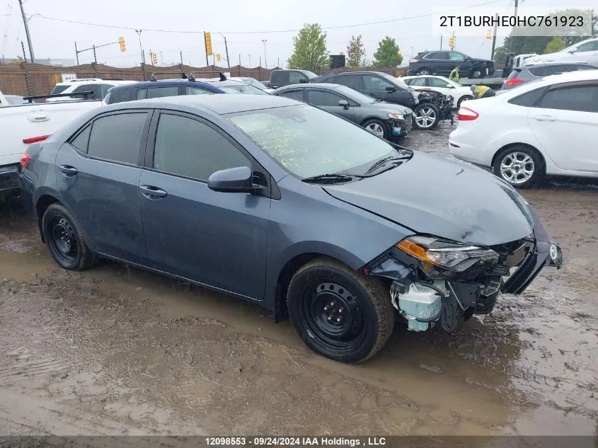 2017 Toyota Corolla L/Le/Xle/Se/Xse VIN: 2T1BURHE0HC761923 Lot: 12098553