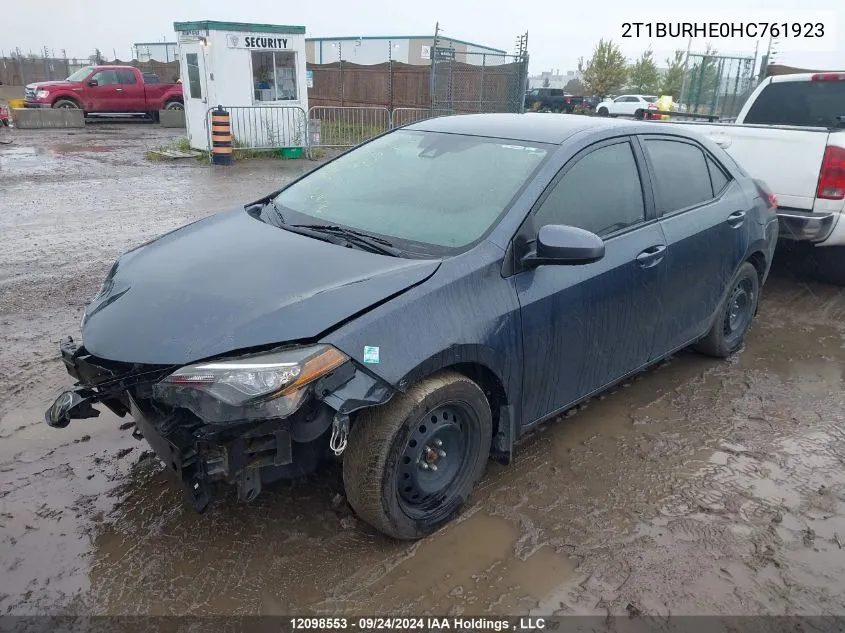 2017 Toyota Corolla L/Le/Xle/Se/Xse VIN: 2T1BURHE0HC761923 Lot: 12098553