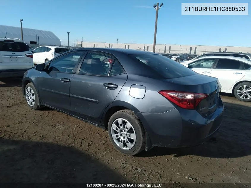 2017 Toyota Corolla L/Le/Xle/Se/Xse VIN: 2T1BURHE1HC880533 Lot: 12109207