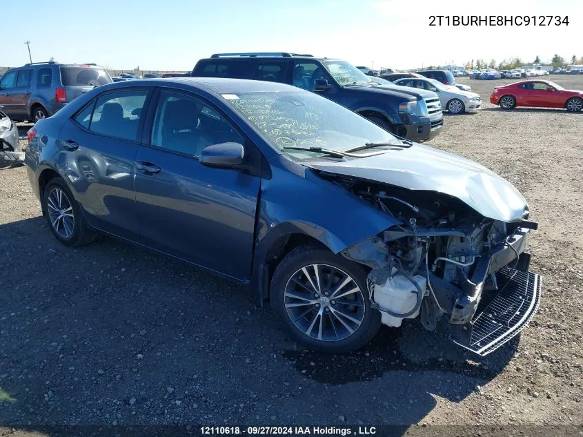 2017 Toyota Corolla VIN: 2T1BURHE8HC912734 Lot: 12110618